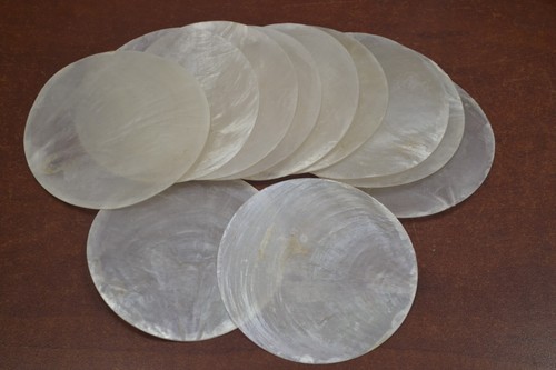 100 pcs natural round - natural, flat